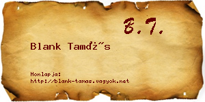 Blank Tamás névjegykártya
